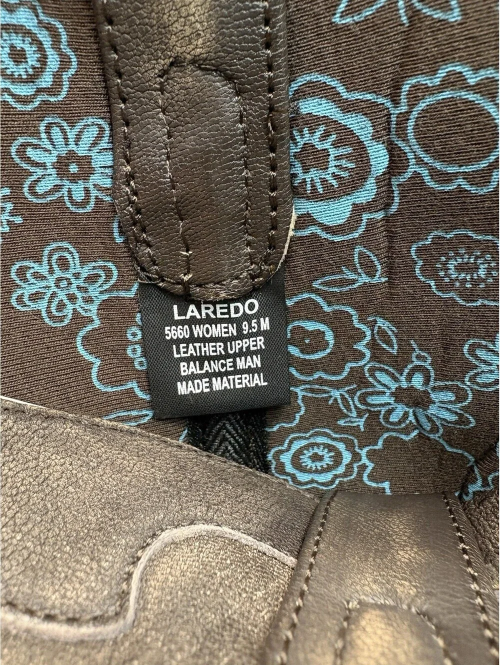 Laredo Womens Spellbound Leather Distressed Embroidered Cowboy Boot 9.5M NWOB